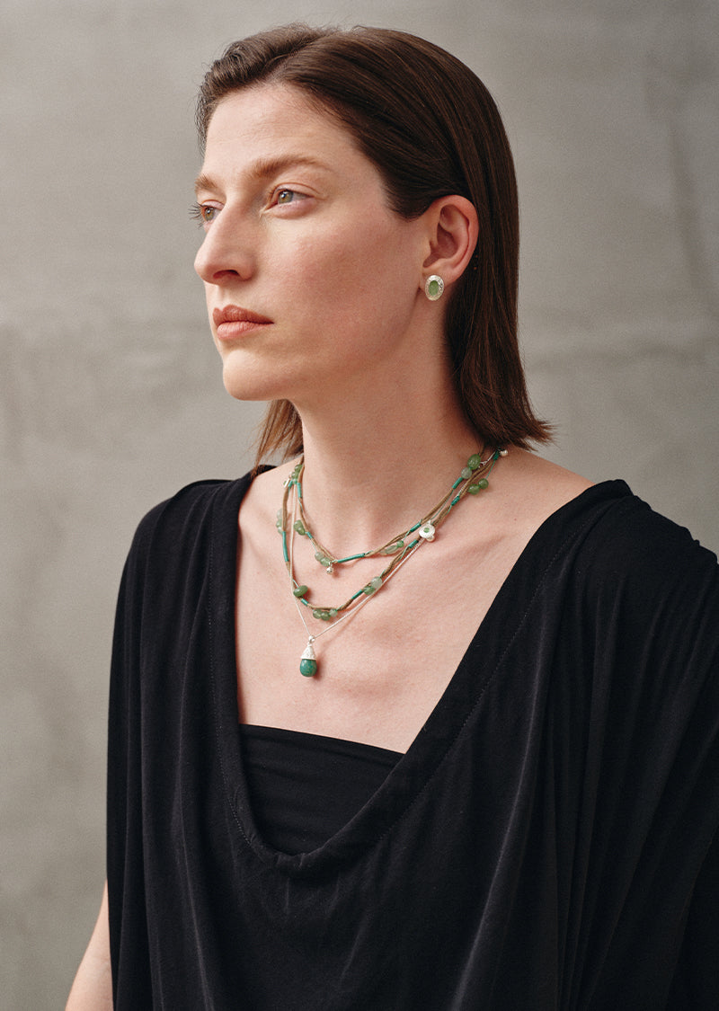 Woven Green Long Necklace
