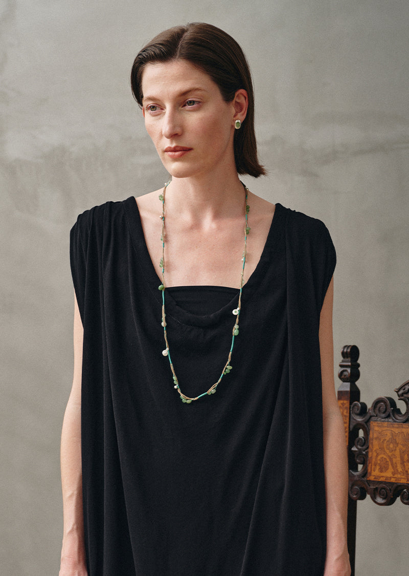 Woven Green Long Necklace