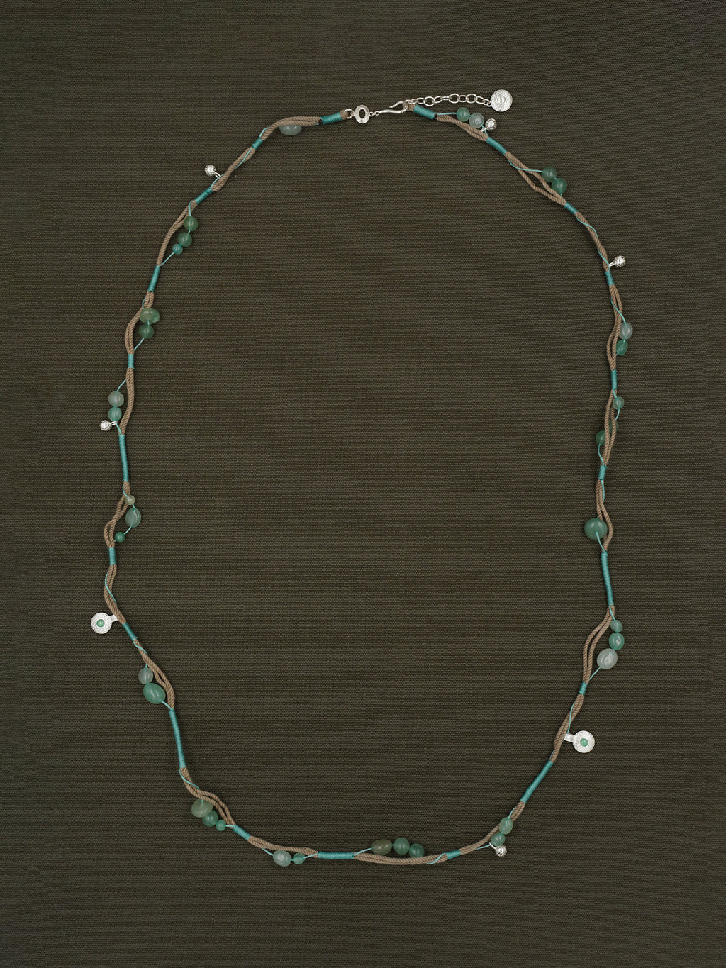 Woven Green Long Necklace