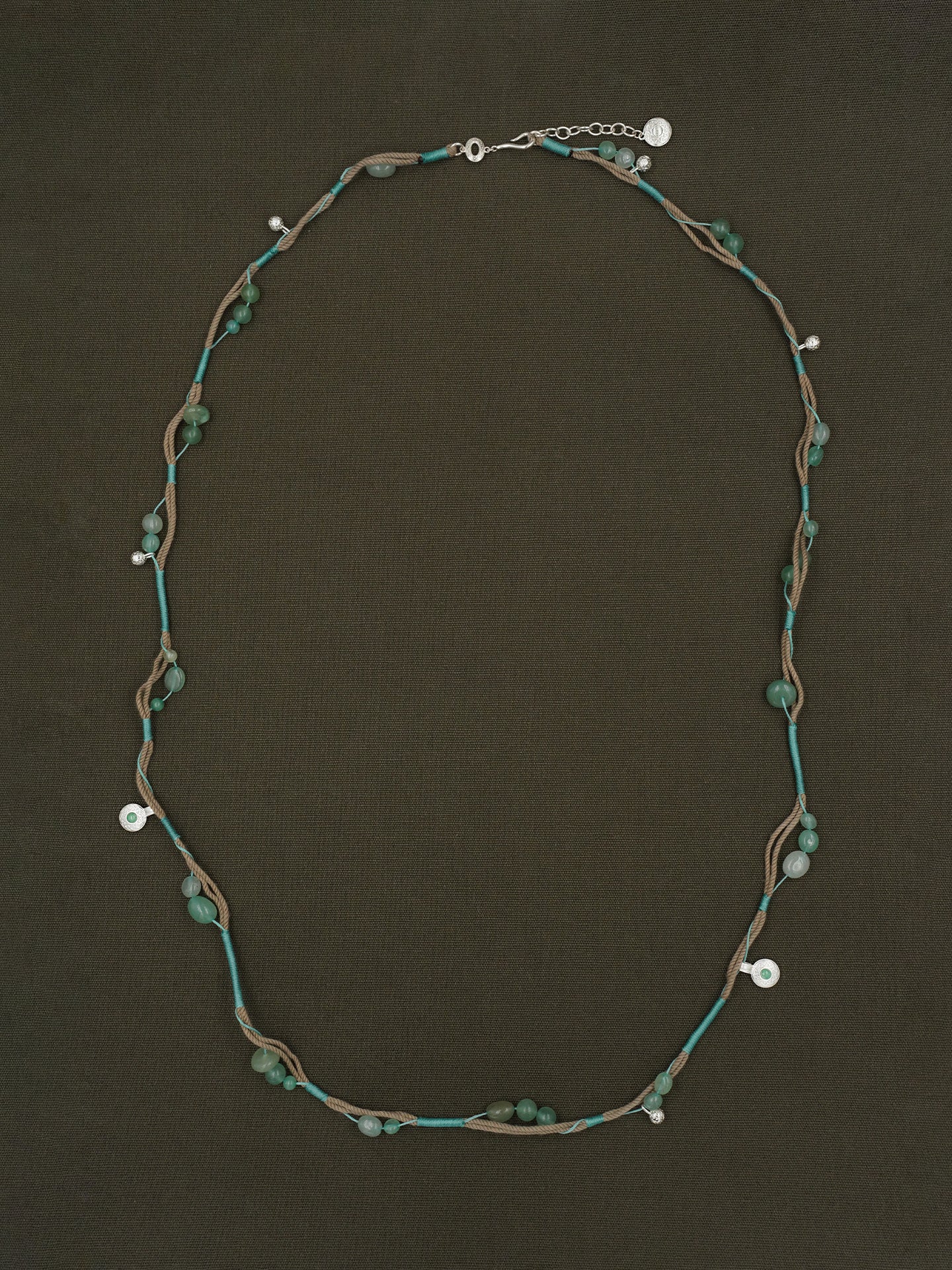 Woven Green Long Necklace